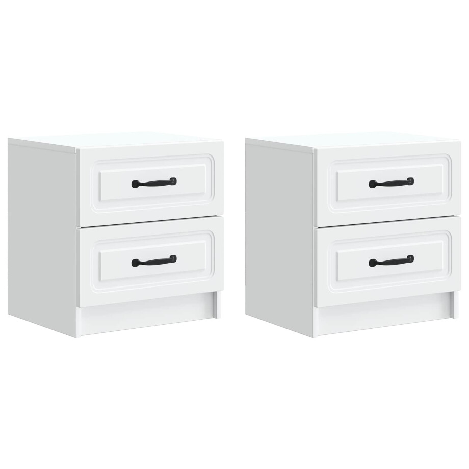 vidaXL Nachtkastje met lade 2 pcs Wit 43 x 34,5 x 44,5 cm Bewerkt hout vidaXL Nachtkastje met lade 2 pcs Wit 43 x 34,5 x 44,5 cm Bewerkt hout afbeelding 1