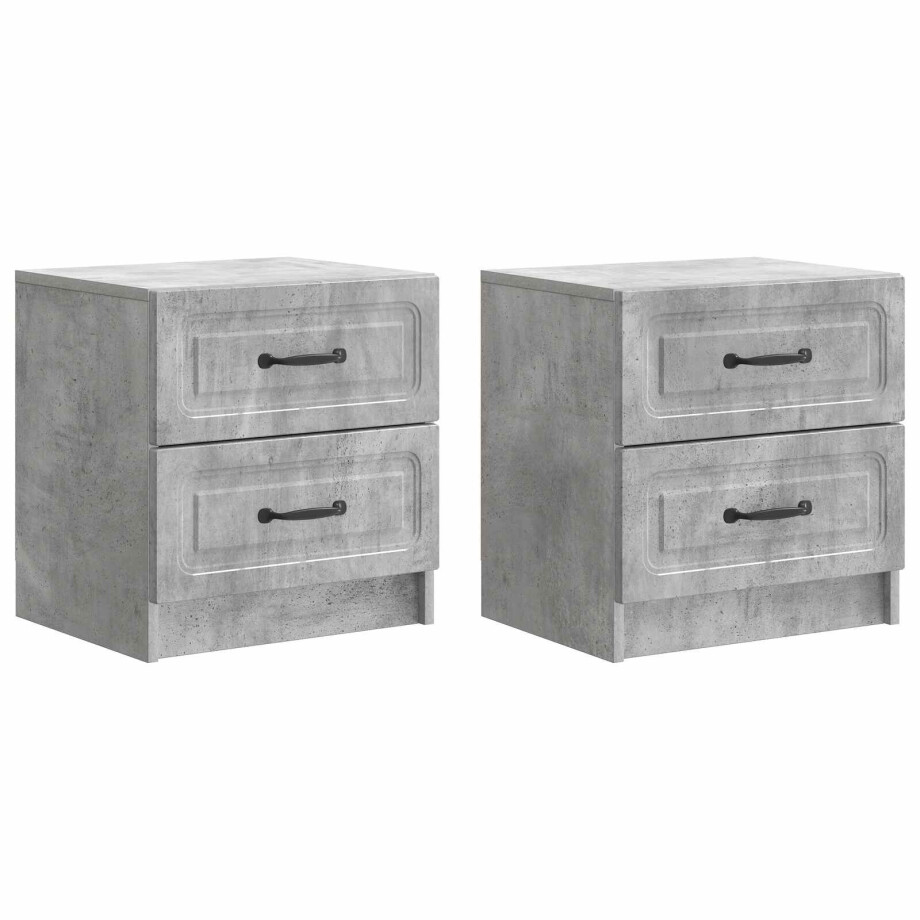 vidaXL Nachtkastje 2 pcs Betongrijs 43 x 34,5 x 44,5 cm Bewerkt hout vidaXL Nachtkastje 2 pcs Betongrijs 43 x 34,5 x 44,5 cm Bewerkt hout afbeelding 1