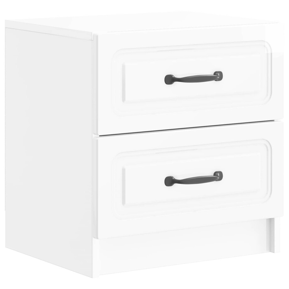 vidaXL Nachtkastje Hoogglans Wit 43 x 34,5 x 44,5 cm Bewerkt hout vidaXL Nachtkastje Hoogglans Wit 43 x 34,5 x 44,5 cm Bewerkt hout afbeelding 1