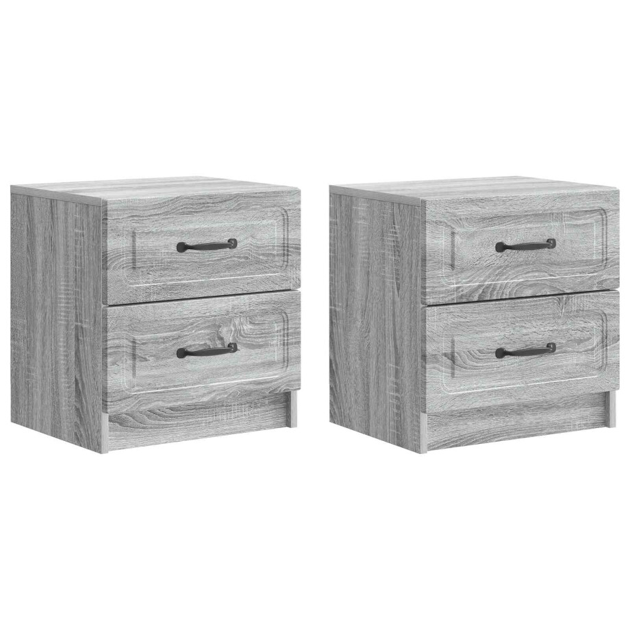 vidaXL Nachtkastje 2 pcs Grijs sonoma 43 x 34,5 x 44,5 cm Bewerkt hout afbeelding 1