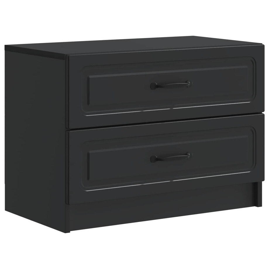 vidaXL Nachtkastje met lade Zwart 62 x 34,5 x 44,5 cm Bewerkt hout afbeelding 1