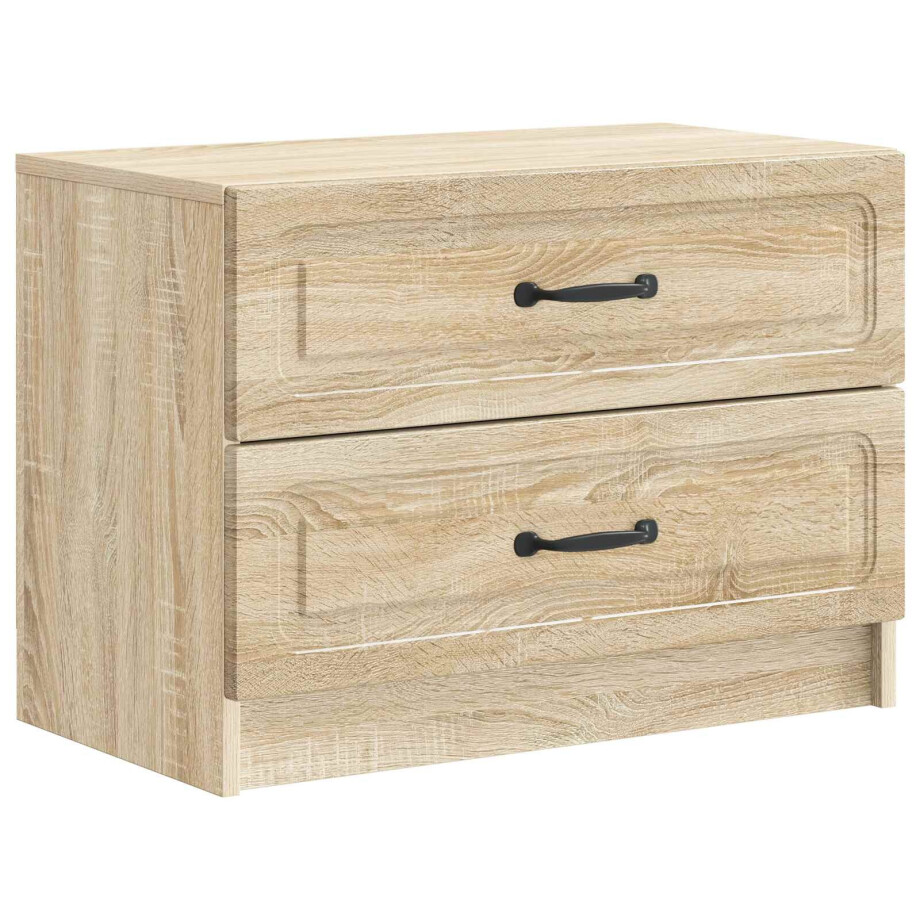vidaXL Nachtkastje Sonoma Eiken 62 x 34,5 x 44,5 cm Bewerkt hout afbeelding 1
