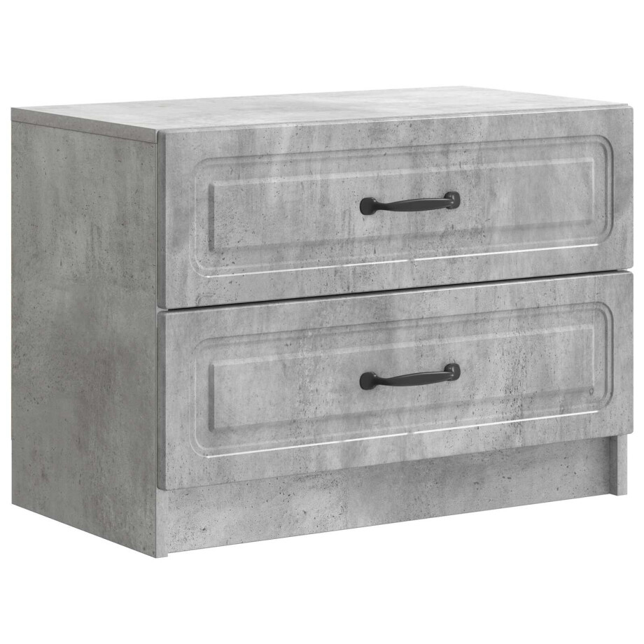 vidaXL Nachtkastje Betongrijs 62 x 34,5 x 44,5 cm Bewerkt hout afbeelding 1