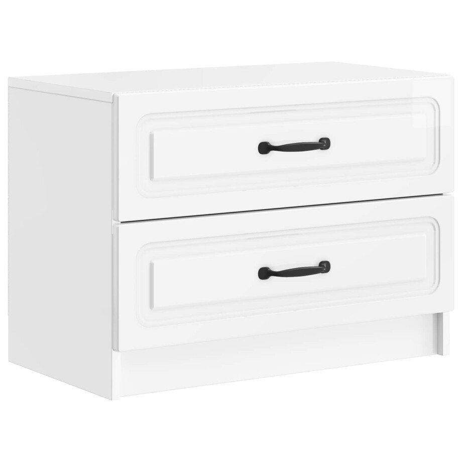 vidaXL Nachtkastje Hoogglans Wit 62 x 34,5 x 44,5 cm Bewerkt hout vidaXL Nachtkastje Hoogglans Wit 62 x 34,5 x 44,5 cm Bewerkt hout afbeelding 1