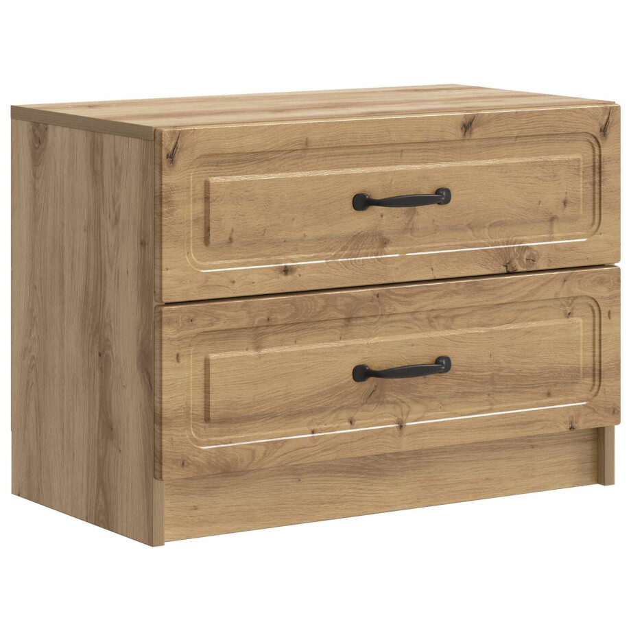 vidaXL Nachtkastje Artisanaal eiken 62 x 34,5 x 44,5 cm Bewerkt hout afbeelding 1