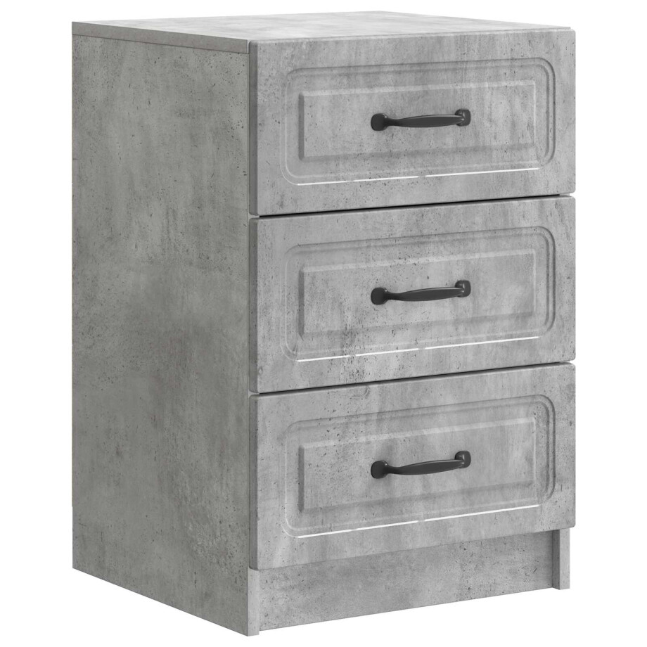 vidaXL Nachtkastje met lade Betongrijs 43 x 41 x 63,5 cm Bewerkt hout vidaXL Nachtkastje met lade Betongrijs 43 x 41 x 63,5 cm Bewerkt hout afbeelding 1