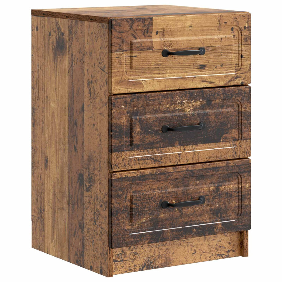 vidaXL Nachtkastje met lade Oud hout 43 x 41 x 63,5 cm Bewerkt hout vidaXL Nachtkastje met lade Oud hout 43 x 41 x 63,5 cm Bewerkt hout afbeelding 1