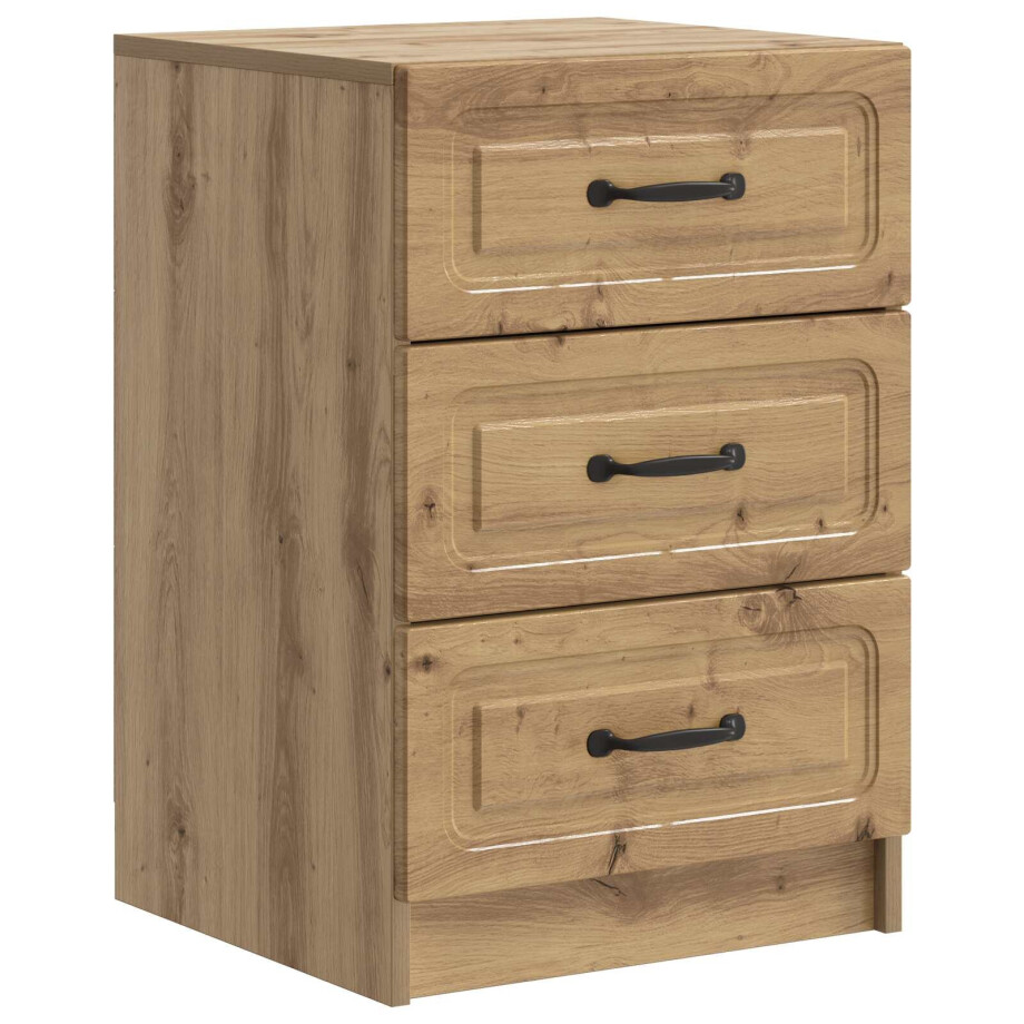 vidaXL Nachtkastje Artisanaal eiken 43 x 41 x 63,5 cm Bewerkt hout afbeelding 1