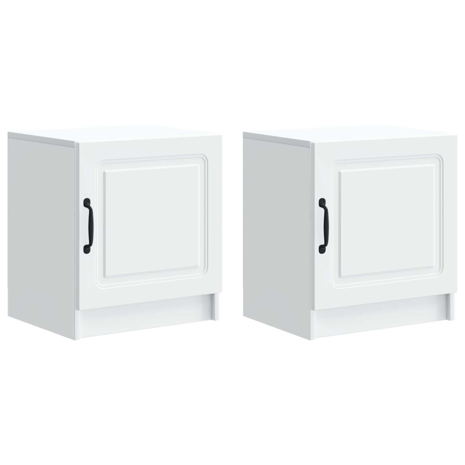 vidaXL Nachtkastje 2 pcs Wit 43 x 34,5 x 47 cm Bewerkt hout vidaXL Nachtkastje 2 pcs Wit 43 x 34,5 x 47 cm Bewerkt hout afbeelding 1