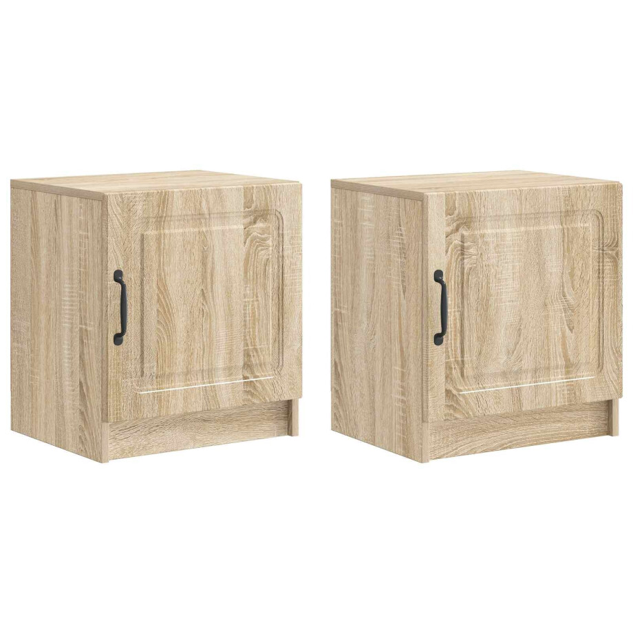 vidaXL Nachtkastje 2 pcs Sonoma Eiken 43 x 34,5 x 47 cm Bewerkt hout afbeelding 1