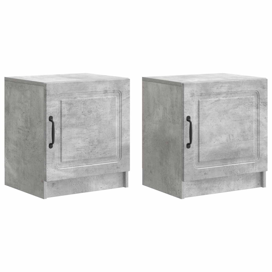 vidaXL Nachtkastje 2 pcs Betongrijs 43 x 34,5 x 47 cm Bewerkt hout vidaXL Nachtkastje 2 pcs Betongrijs 43 x 34,5 x 47 cm Bewerkt hout afbeelding 1