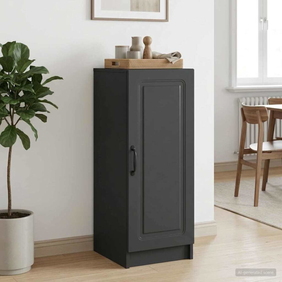 vidaXL Dressoir Zwart 33 x 34,5 x 87 cm Bewerkt hout vidaXL Dressoir Zwart 33 x 34,5 x 87 cm Bewerkt hout afbeelding 1