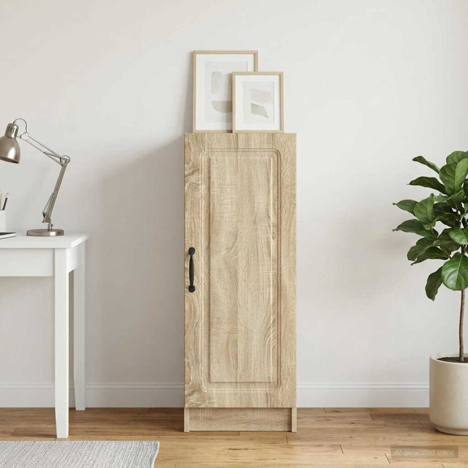 vidaXL Dressoir Sonoma Eiken 33 x 34,5 x 87 cm Bewerkt hout afbeelding 1