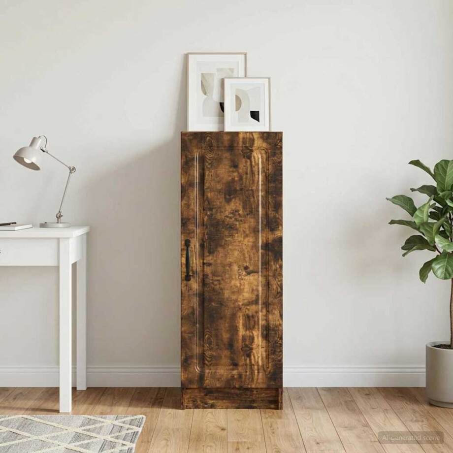 vidaXL Dressoir Gerookt eiken 33 x 34,5 x 87 cm Bewerkt hout afbeelding 1