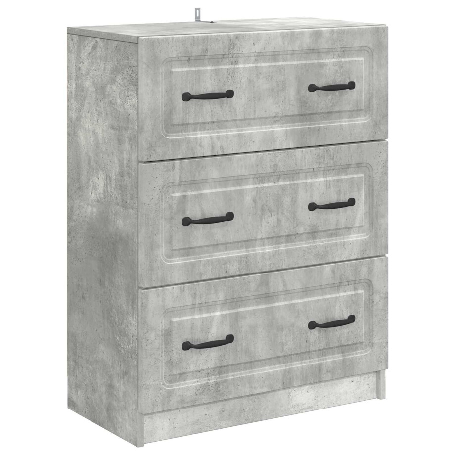 vidaXL Ladenkast Betongrijs 66 x 34,5 x 87 cm Bewerkt hout afbeelding 1