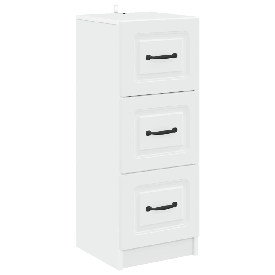 vidaXL Ladenkast Wit 33 x 34,5 x 87 cm Bewerkt hout afbeelding 1