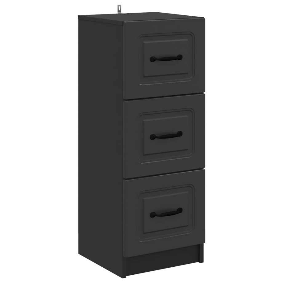 vidaXL Ladenkast Zwart 33 x 34,5 x 87 cm Bewerkt hout afbeelding 1