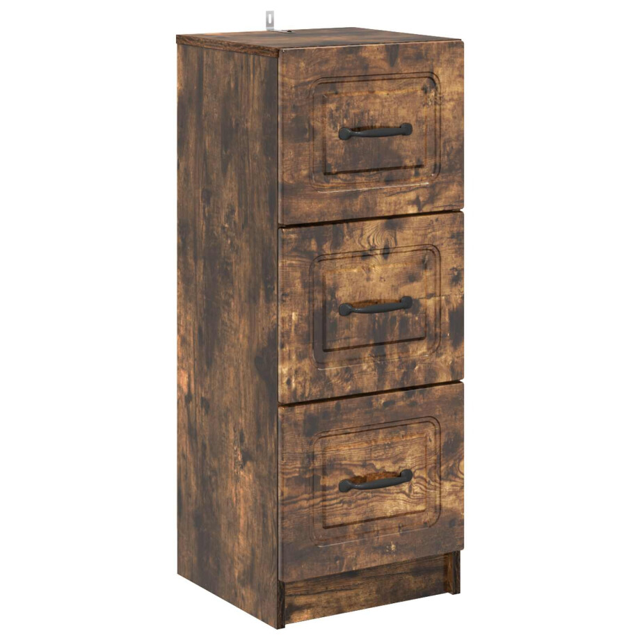 vidaXL Ladenkast Gerookt eiken 33 x 34,5 x 87 cm Bewerkt hout afbeelding 1