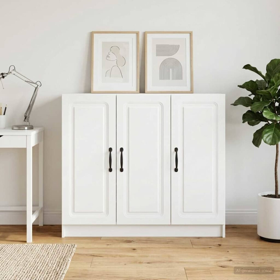 vidaXL Dressoir Wit 89 x 34,5 x 77 cm Bewerkt hout vidaXL Dressoir Wit 89 x 34,5 x 77 cm Bewerkt hout afbeelding 1