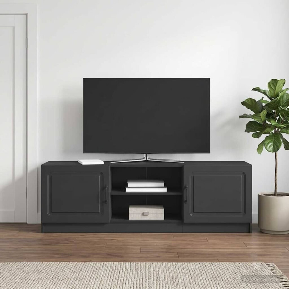 vidaXL TV-kast Zwart 150 x 31 x 47 cm Bewerkt hout afbeelding 1