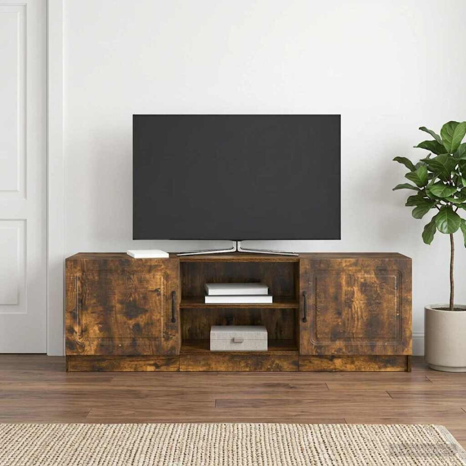 vidaXL TV-kast Gerookt eiken 150 x 31 x 47 cm Bewerkt hout vidaXL TV-kast Gerookt eiken 150 x 31 x 47 cm Bewerkt hout afbeelding 1