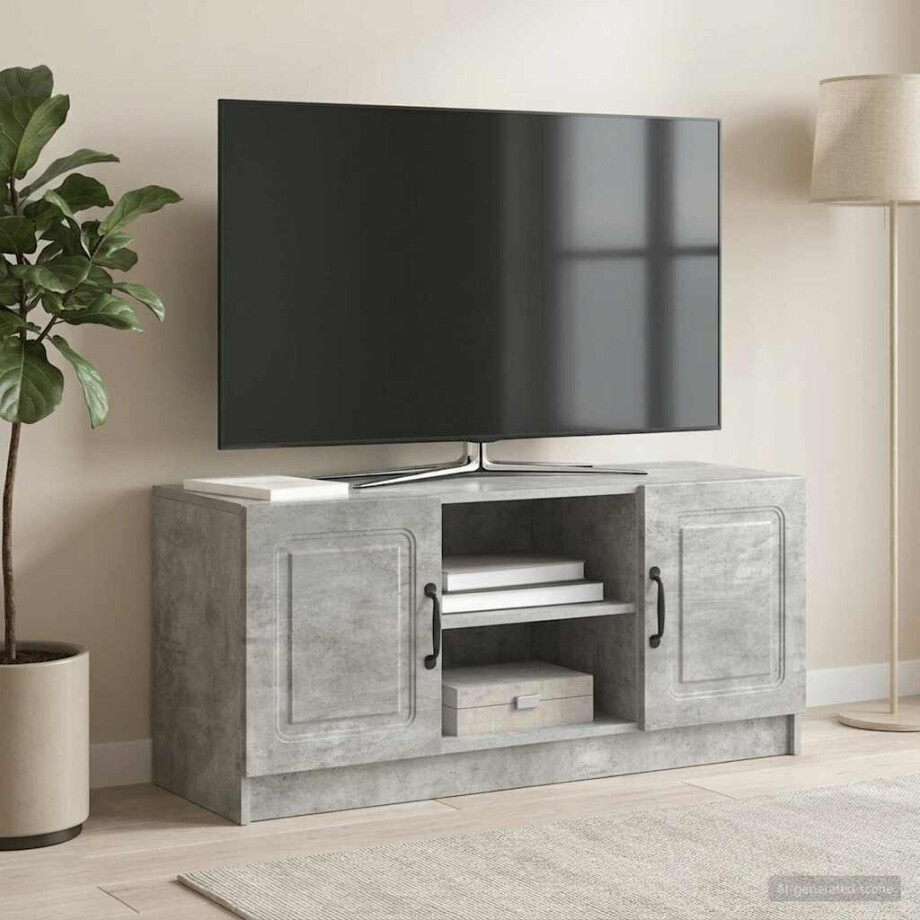 vidaXL TV-kast Betongrijs 102 x 34,5 x 47 cm Bewerkt hout afbeelding 1