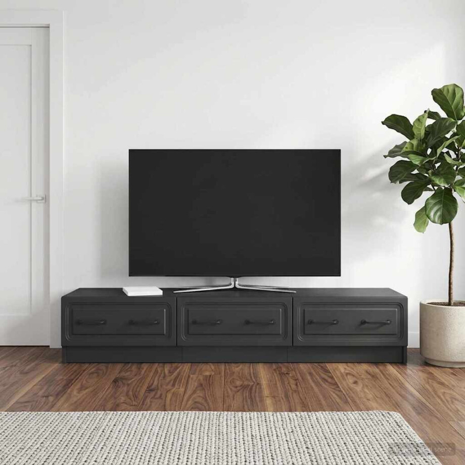 vidaXL TV-kast met lade Zwart 147 x 34,5 x 27 cm Bewerkt hout vidaXL TV-kast met lade Zwart 147 x 34,5 x 27 cm Bewerkt hout afbeelding 1