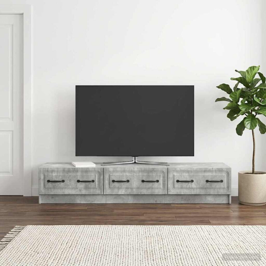 vidaXL TV-kast met lade Betongrijs 147 x 34,5 x 27 cm Bewerkt hout vidaXL TV-kast met lade Betongrijs 147 x 34,5 x 27 cm Bewerkt hout afbeelding 1