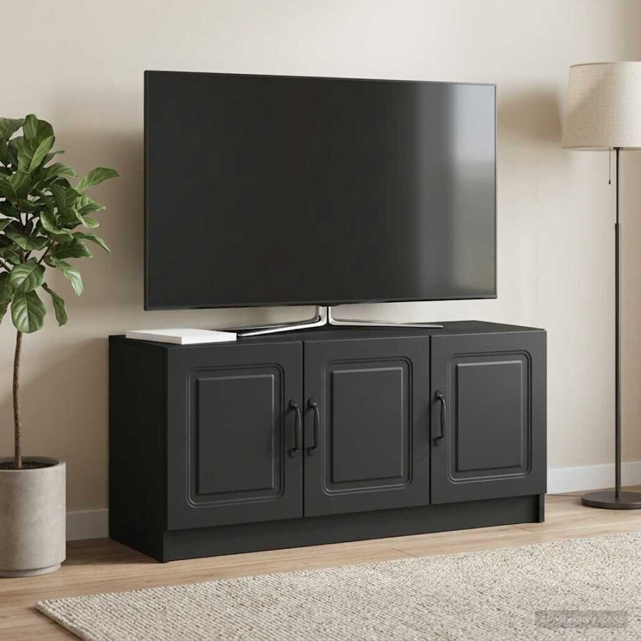 vidaXL TV-kast Zwart 99 x 34,5 x 47 cm Bewerkt hout afbeelding 1