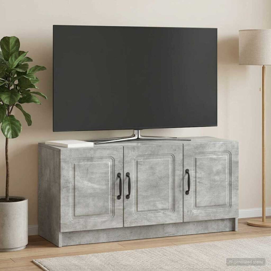 vidaXL TV-kast Betongrijs 99 x 34,5 x 47 cm Bewerkt hout afbeelding 1