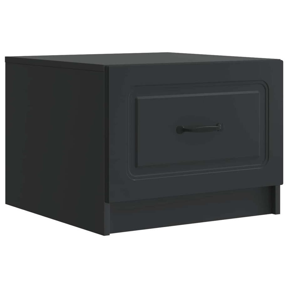 vidaXL Salontafel met lade Zwart 49 x 50 x 37 cm Bewerkt hout afbeelding 1