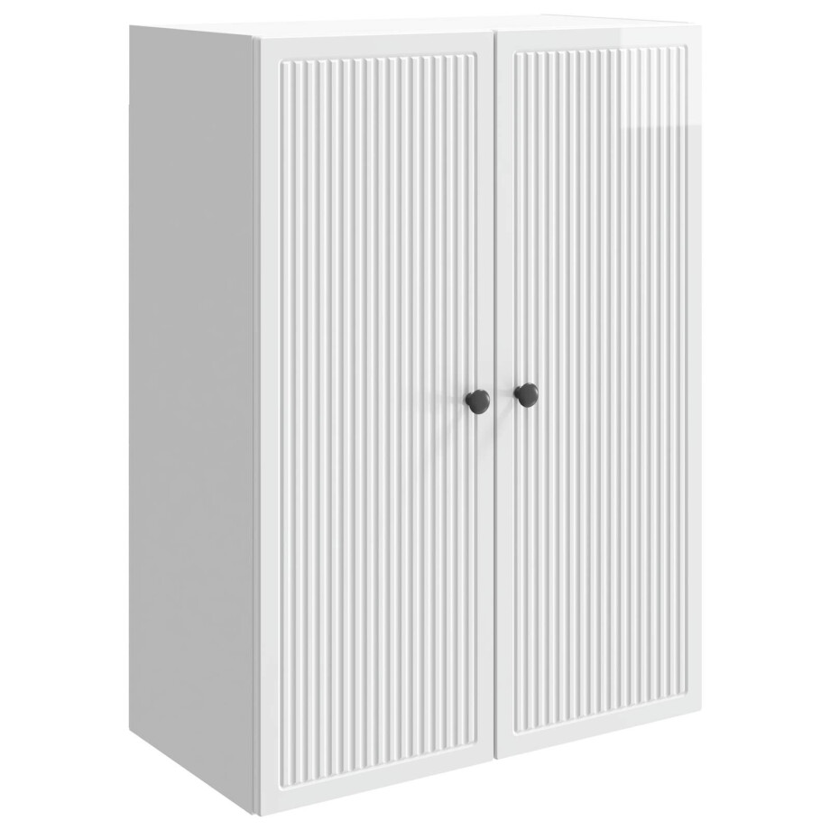 vidaXL Wandkast Hoogglans Wit 66 x 34,5 x 90 cm Bewerkt hout afbeelding 1