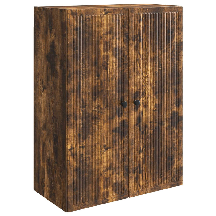 vidaXL Wandkast Gerookt eiken 66 x 34,5 x 90 cm Bewerkt hout vidaXL Wandkast Gerookt eiken 66 x 34,5 x 90 cm Bewerkt hout afbeelding 1