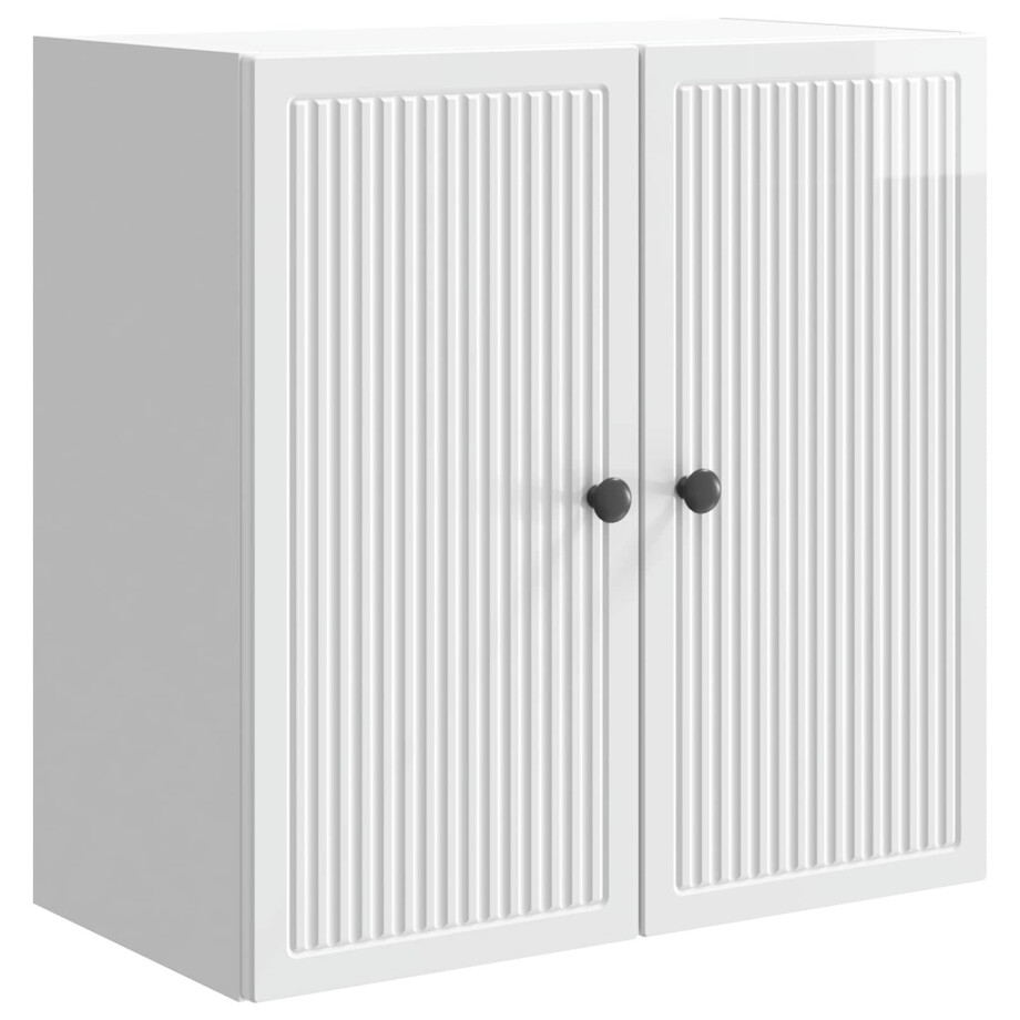 vidaXL Wandkast Hoogglans Wit 59 x 31 x 60 cm Bewerkt hout afbeelding 1