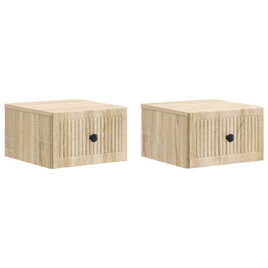vidaXL Wandbeugel Bedkast 2 pcs Sonoma Eiken 33 x 34,5 x 20 cm vidaXL Wandbeugel Bedkast 2 pcs Sonoma Eiken 33 x 34,5 x 20 cm afbeelding 1