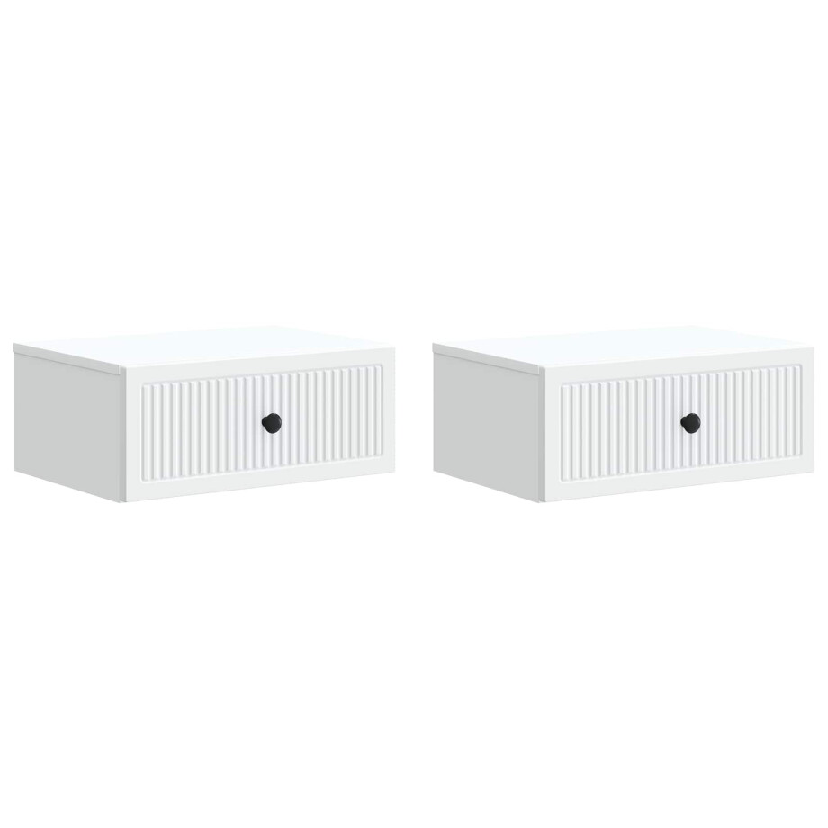 vidaXL Nachtkastje met lade 2 pcs Wit 49 x 34,5 x 20 cm Bewerkt hout vidaXL Nachtkastje met lade 2 pcs Wit 49 x 34,5 x 20 cm Bewerkt hout afbeelding 1
