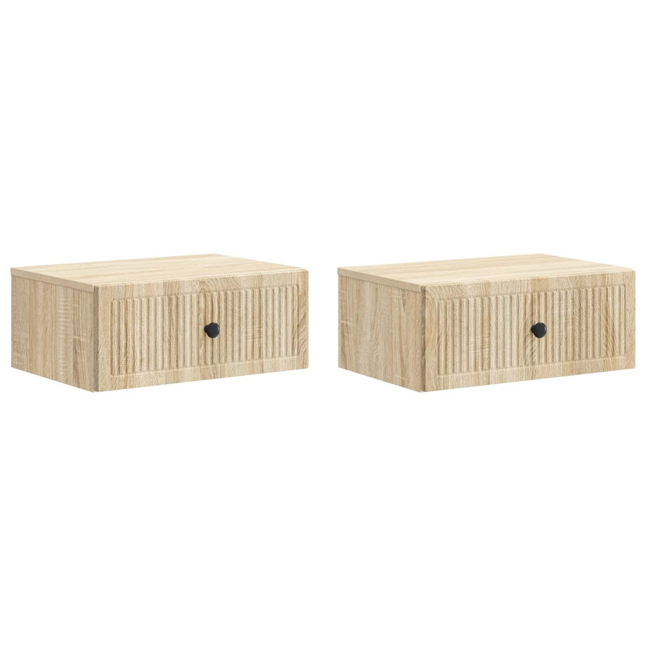vidaXL Nachtkastje 2 pcs Sonoma Eiken 49 x 34,5 x 20 cm Bewerkt hout vidaXL Nachtkastje 2 pcs Sonoma Eiken 49 x 34,5 x 20 cm Bewerkt hout afbeelding 1