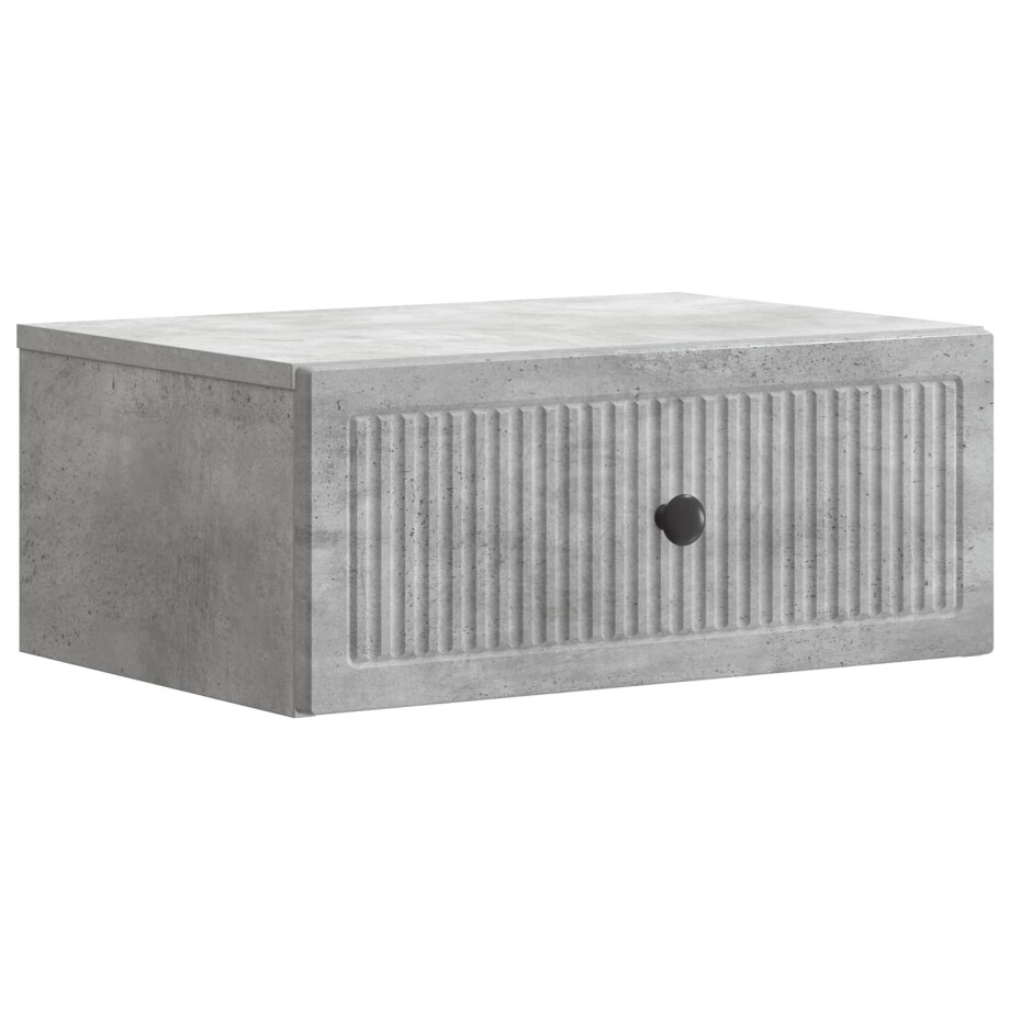 vidaXL Nachtkastje met lade Betongrijs 49 x 34,5 x 20 cm Bewerkt hout afbeelding 1