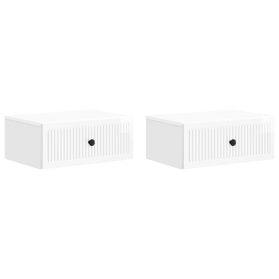 vidaXL Nachtkastje 2 pcs Hoogglans Wit 49 x 34,5 x 20 cm Bewerkt hout vidaXL Nachtkastje 2 pcs Hoogglans Wit 49 x 34,5 x 20 cm Bewerkt hout afbeelding 1