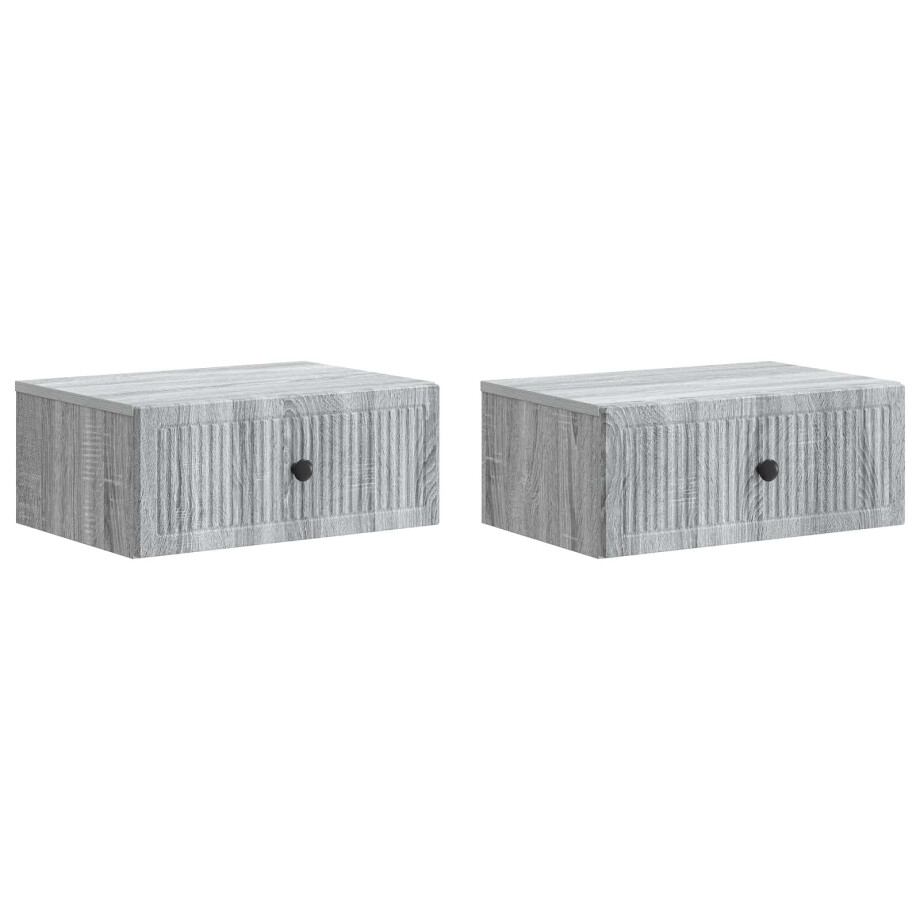 vidaXL Nachtkastje 2 pcs Grijs sonoma 49 x 34,5 x 20 cm Bewerkt hout afbeelding 1