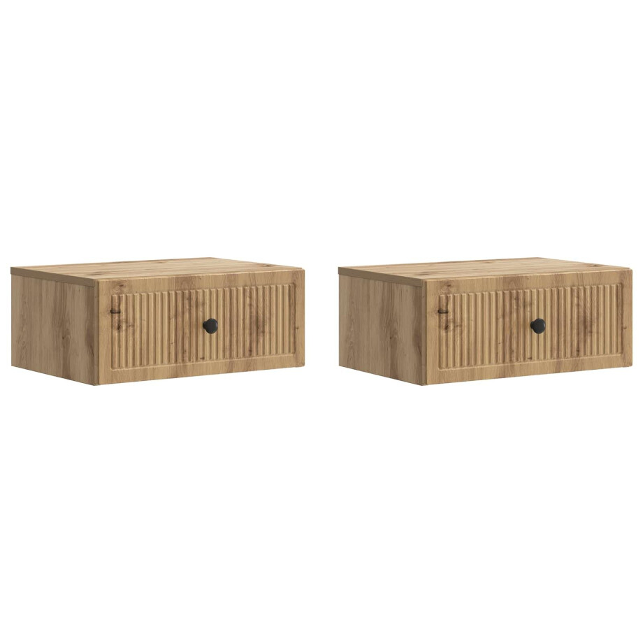 vidaXL Nachtkastje met lade 2 pcs Artisanaal eiken 49 x 34,5 x 20 cm vidaXL Nachtkastje met lade 2 pcs Artisanaal eiken 49 x 34,5 x 20 cm afbeelding 1