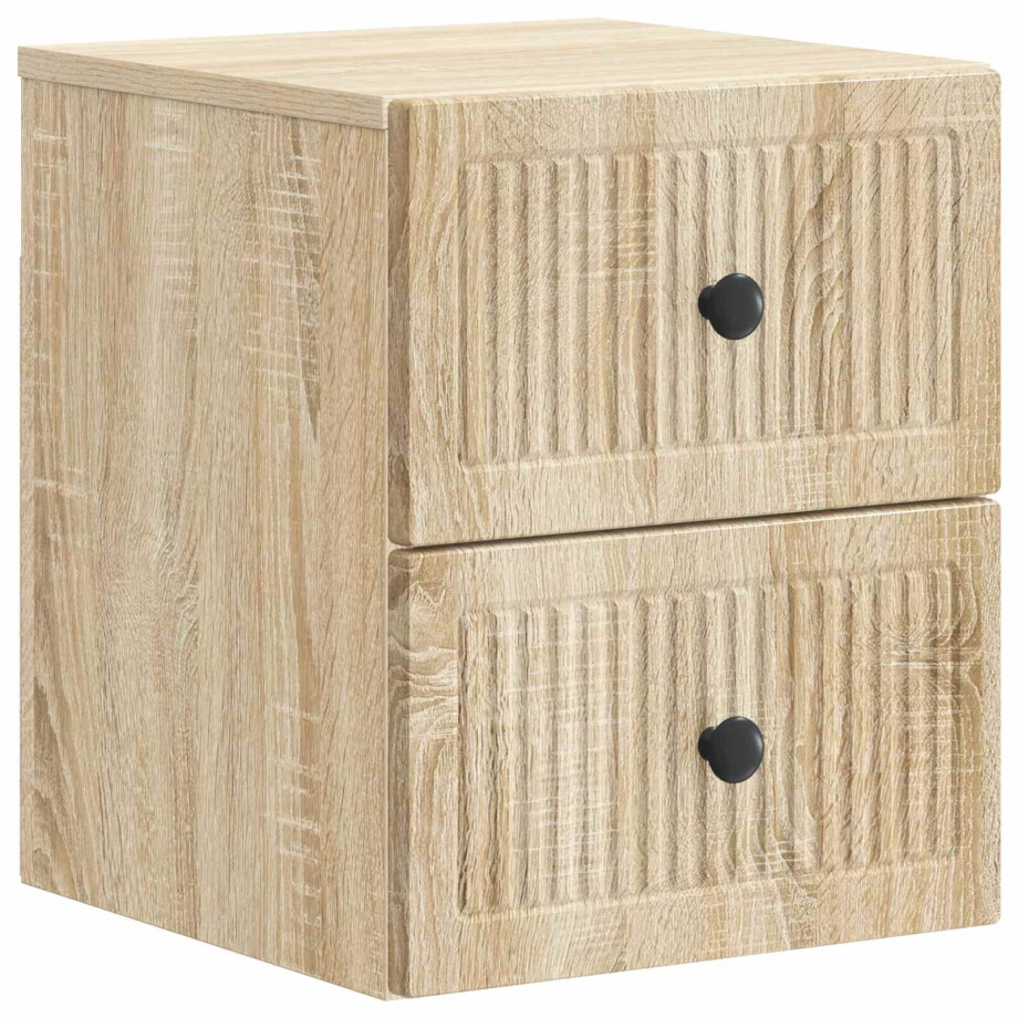 vidaXL Wandbeugel Bedkast Sonoma Eiken 33 x 34,5 x 40 cm Bewerkt hout afbeelding 1