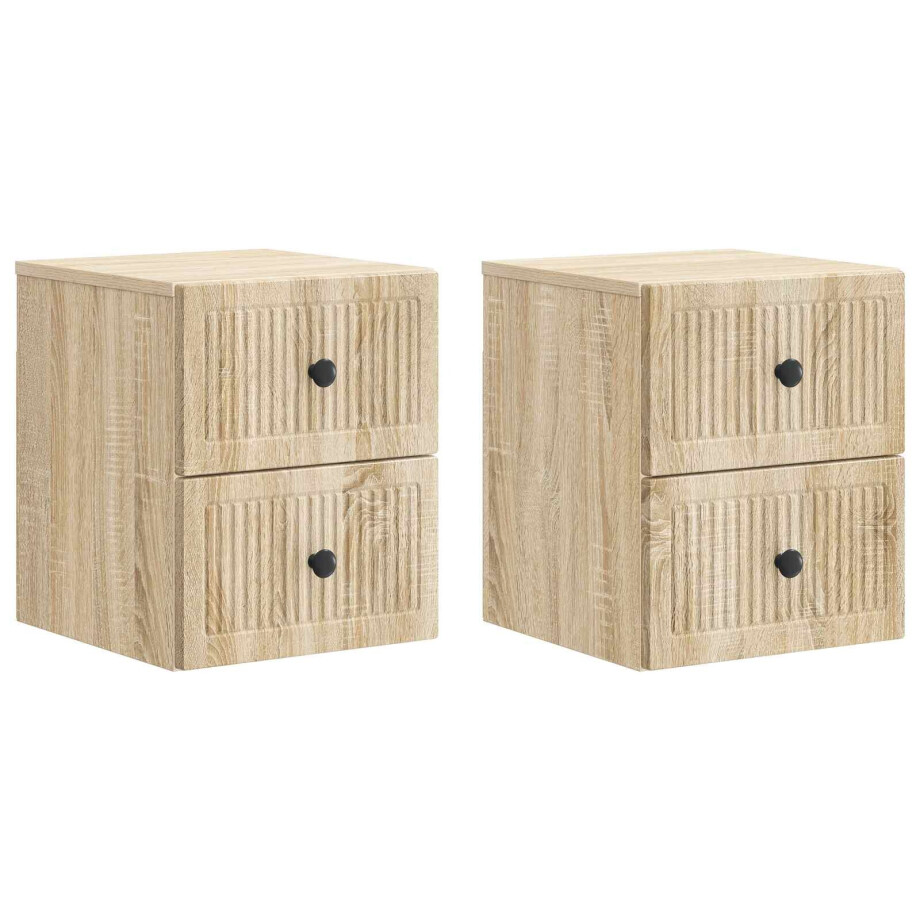 vidaXL Wandbeugel Bedkast 2 pcs Sonoma Eiken 33 x 34,5 x 40 cm vidaXL Wandbeugel Bedkast 2 pcs Sonoma Eiken 33 x 34,5 x 40 cm afbeelding 1