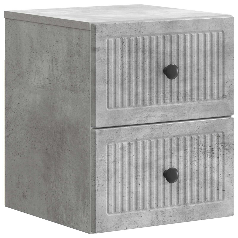 vidaXL Wandbeugel Bedkast Betongrijs 33 x 34,5 x 40 cm Bewerkt hout afbeelding 1