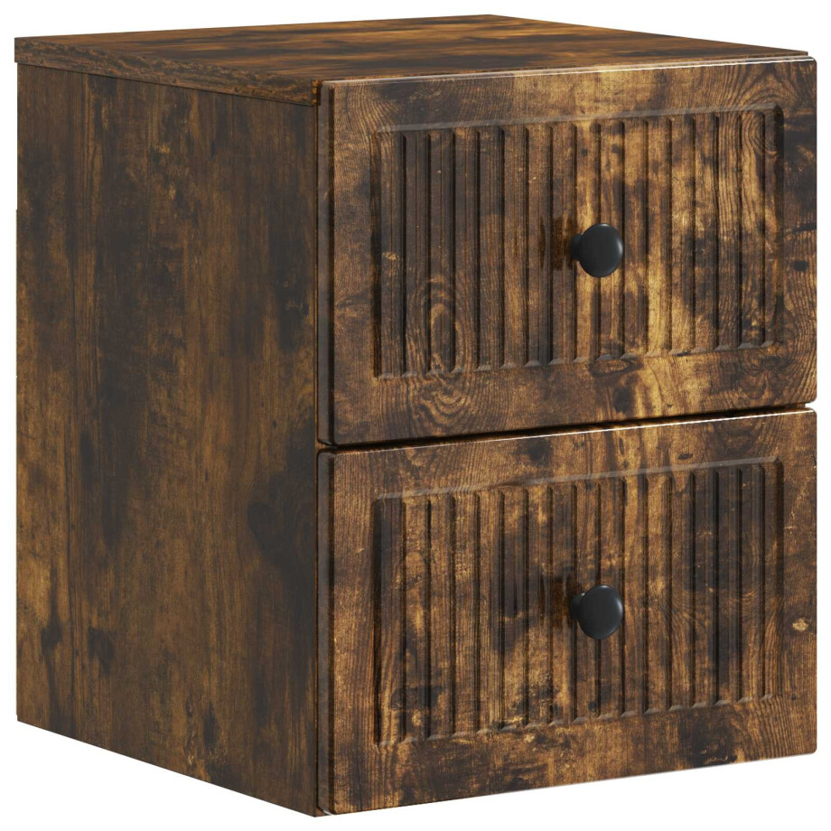 vidaXL Wandbeugel Bedkast Gerookt eiken 33 x 34,5 x 40 cm Bewerkt hout vidaXL Wandbeugel Bedkast Gerookt eiken 33 x 34,5 x 40 cm Bewerkt hout afbeelding 1