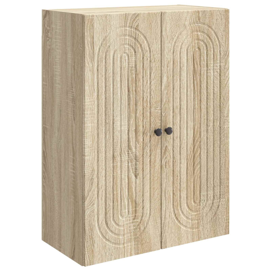 vidaXL Wandkast Sonoma Eiken 66 x 34,5 x 90 cm Bewerkt hout afbeelding 1