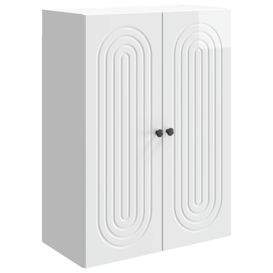vidaXL Wandkast Hoogglans Wit 66 x 34,5 x 90 cm Bewerkt hout afbeelding 1