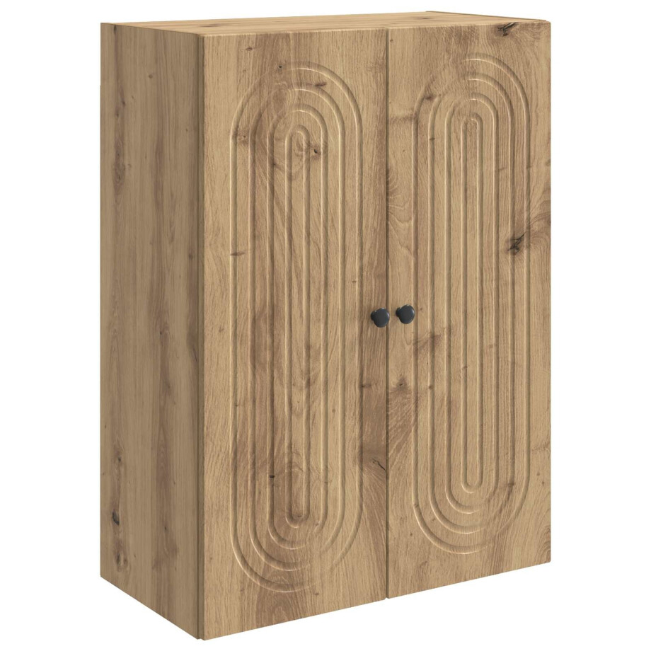 vidaXL Wandkast Artisanaal eiken 66 x 34,5 x 90 cm Bewerkt hout afbeelding 1