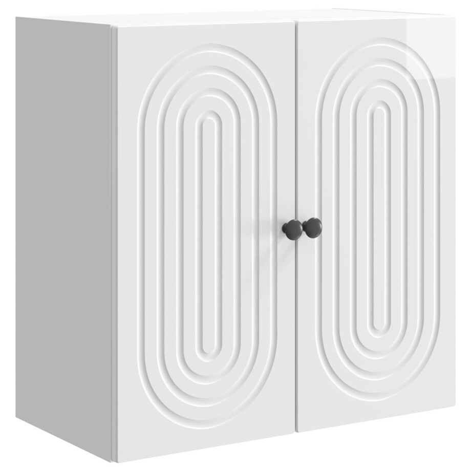 vidaXL Wandkast Hoogglans Wit 59 x 31 x 60 cm Bewerkt hout vidaXL Wandkast Hoogglans Wit 59 x 31 x 60 cm Bewerkt hout afbeelding 1