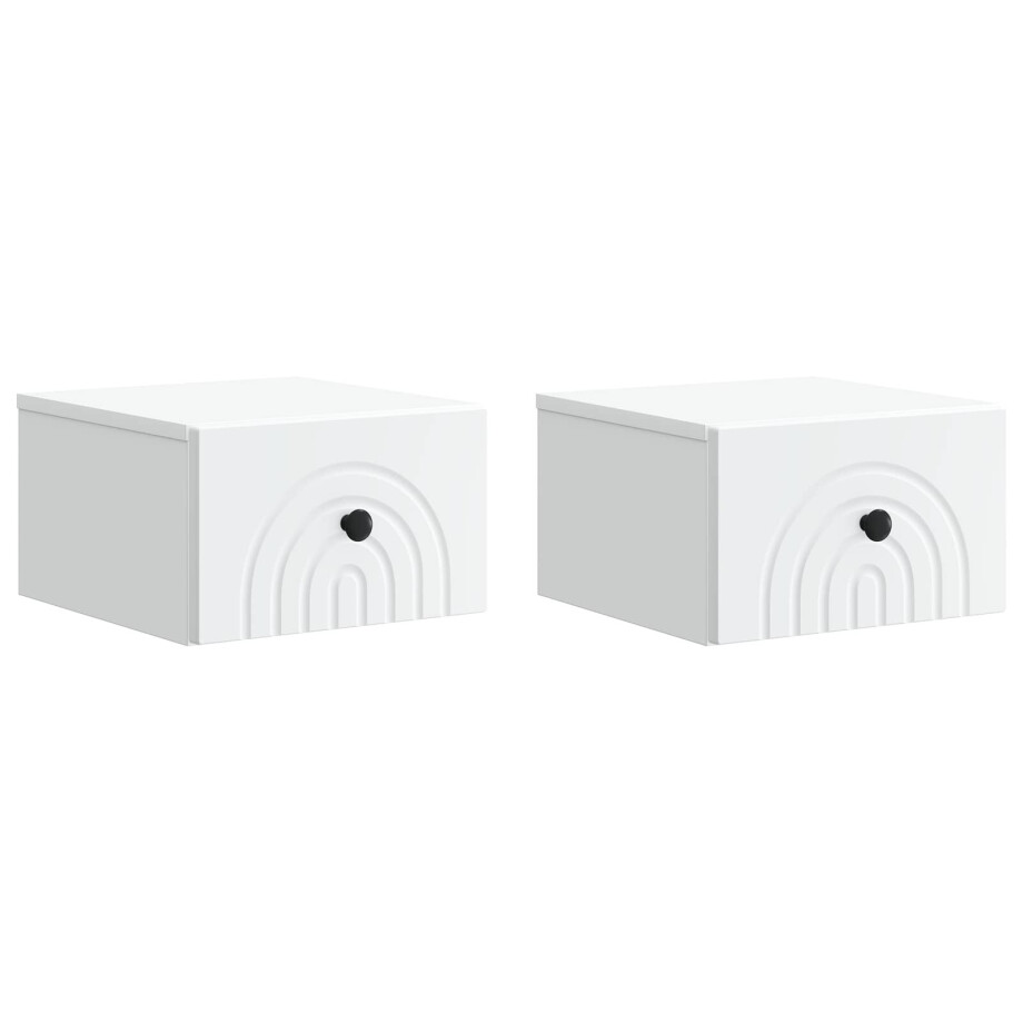 vidaXL Wandbeugel Bedkast 2 pcs Wit 33 x 34,5 x 20 cm Bewerkt hout vidaXL Wandbeugel Bedkast 2 pcs Wit 33 x 34,5 x 20 cm Bewerkt hout afbeelding 1